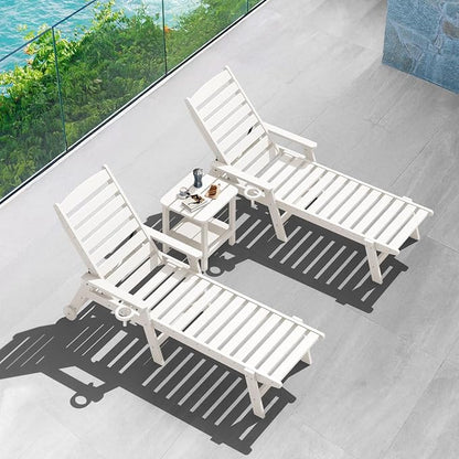 SERWALL Double Adirondack Side Table Set of 6, End Table- White - Image 7