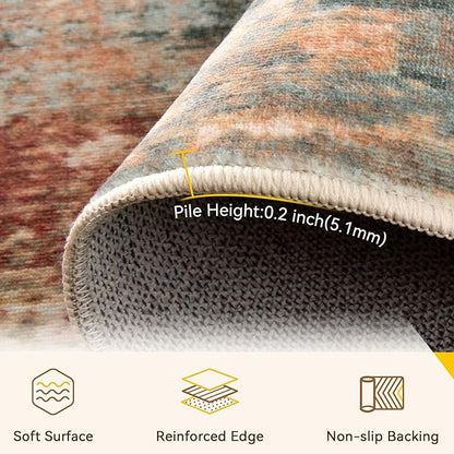 RELEANY Washable Area Rugs 3x4 Non-Slip Modern Abstract Soft - Image 4