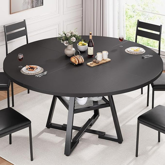 Jocoevol 51'' Round Dining Table, Kitchen Dining Room Circle Dinner Pedestal by JOCOEVOL