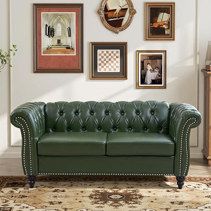 LEVNARY Chesterfield Loveseat, 2 Seater Tufted Couch by LEVNARY