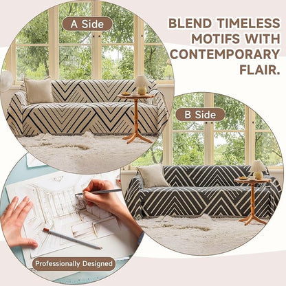 VClife Boho Sofa Cover Thick Chenille Couch Cover - Image 3
