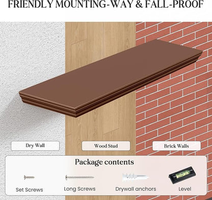 Fun Memories Floating Shelves 24 Inch Long, 9.3 Inch Deep Classic Crown Molding - Image 6