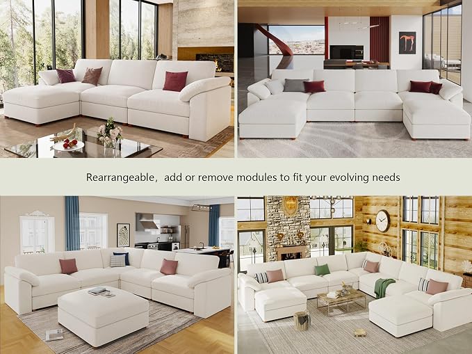 EASE MOOSE Oversized L Shape Sectional Couch, Extra Large Deep seat Sectional - Image 5