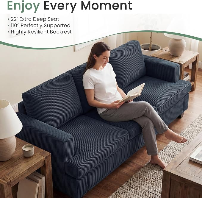 YOUDENOVA Sofa, 63” Comfy Loveseat Sofa - Image 3