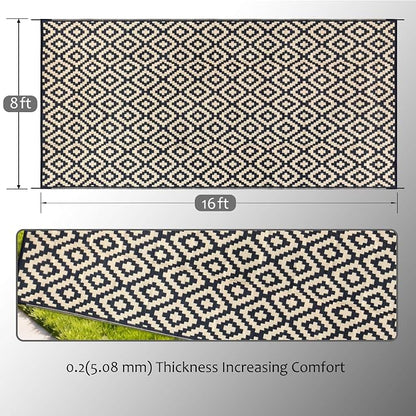 SAND MINE Reversible Mats, Plastic Straw Rug, Modern Area Rug, Large Floor Mat - Image 2