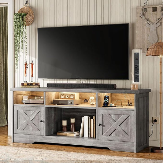 Casaottima TV Stand for 65 Inch TV, Farmhouse Entertainment Center by Casaottima