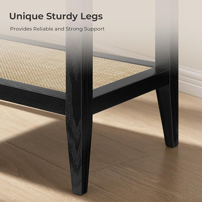 SICOTAS Rattan Nightstand Bedside Table - Image 5