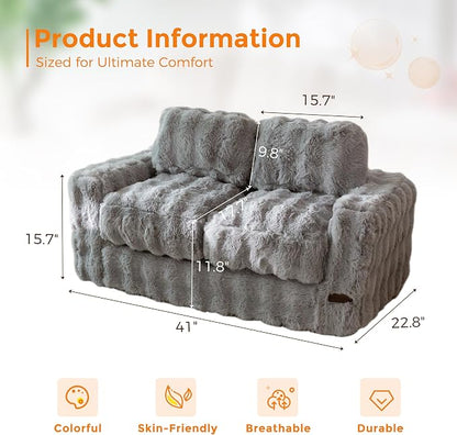 MAXYOYO Extra Wide Kids Bean Bag Chair, Comfy Bubble Fabric Bean Bag Sofa - Image 2