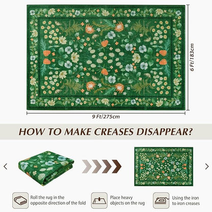 Area Rugs for Living Room, 6x9 Washable Vintage Rug for Bedroom, Non-Slip - Image 2