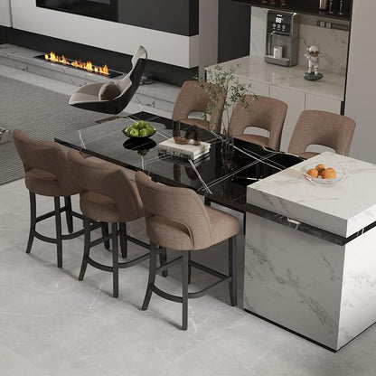 VKNOW Bar Stools Set of 6, Modern Counter Stools - Image 3