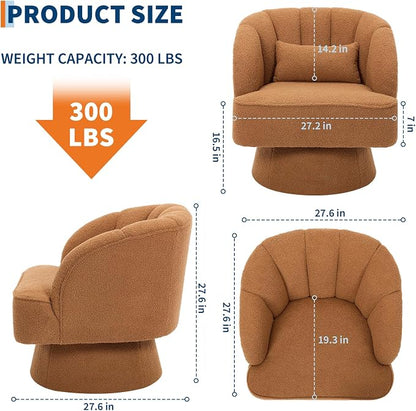 Garvee Ultra-Plush Swivel Accent Chair, 360° Barrel Lounge Chair - Image 3