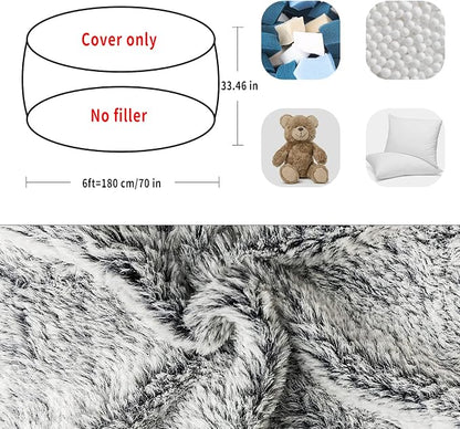 YudouTech (No Filler Bean Bag Chair Cover Without Filler, Big Round Soft Fluffy - Image 2