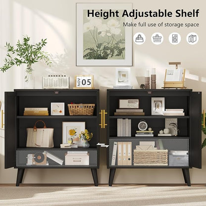 Keehusux 15.7" D Black Buffet Cabinet - Image 6