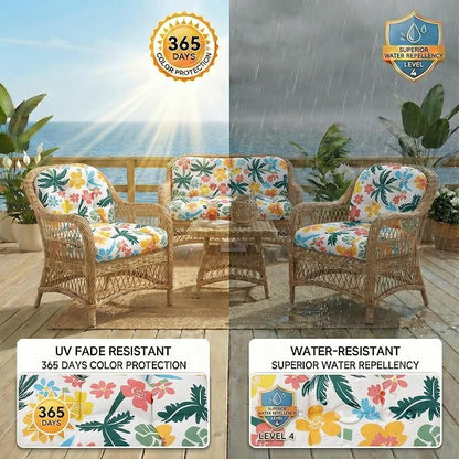 1 MIDDLE ONE Wicker Chair Cushions 3 Pieces Set - Image 4