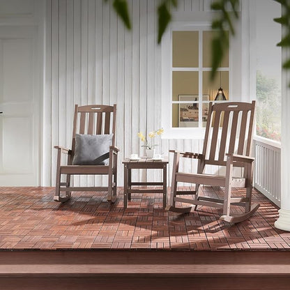 Psilvam Oversized Outdoor Rocking Chair, HDPE Porch Rocker Chairs - Image 7