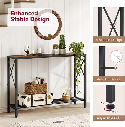 Tajsoon Console Table 41.8”, 2-Tier Industrial Entryway Table, Narrow Entrance - Image 6