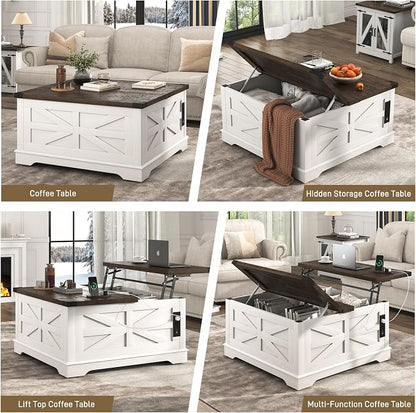 Hlivelood 36" Farmhouse Movable Lift Top Coffee Table - Image 7