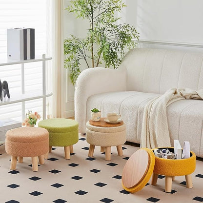 Wimarsbon Storage Ottoman, Modern Round Footrest - Image 8