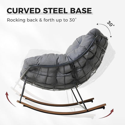 Grand patio Outdoor Rocking Chair, Oversized Papasan Rocking Chair - Image 5