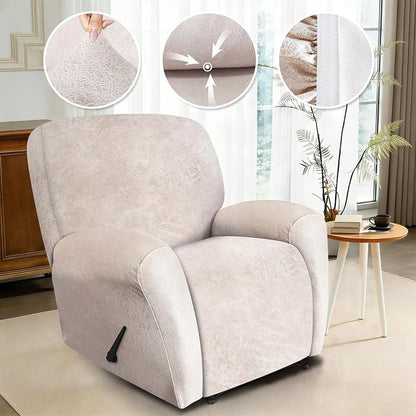 ANARACHON Leather Look Oversize Recliner Chair Covers, Thick 4 Pieces Recliner - Image 5
