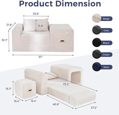 MAXYOYO Folding Sofa Couch, Convertible Floor Sofa - Image 3