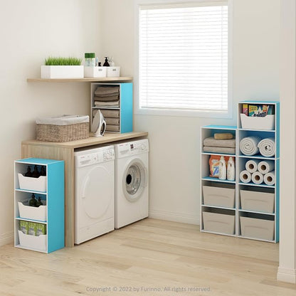 Furinno Luder Bookcase / Book / Storage, Light Blue/White - Image 2