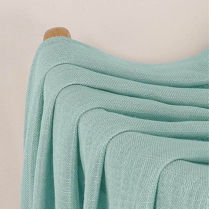 Chyhomenyc Extra Long Aqua Green Semi Sheer Curtains 108 Inches Long 2 Panels - Image 8