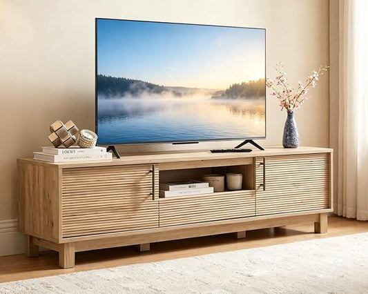 Amada 58" TV Stand for TVs up to 65 Inch, Fluted Entertainment Center by AMADAHOMEFURNISHING
