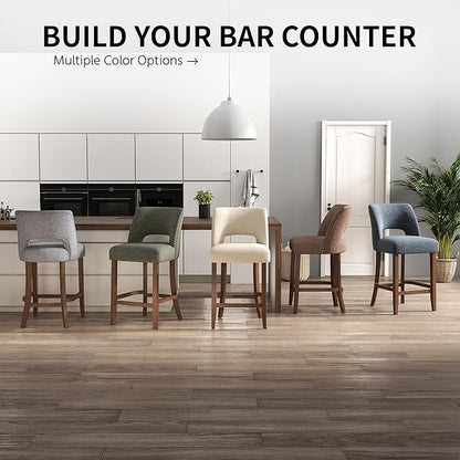 VKNOW Bar Stools Set of 6, Modern Counter Stools - Image 6