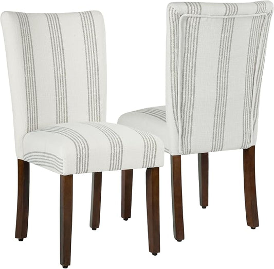 HomePop Classic Parsons Dining Chair- Brown Stripe by HomePop