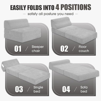 Kasunpul Folding Sofa Bed with Pillow, Memory Foam Fold Out Chair Bed, - Image 5