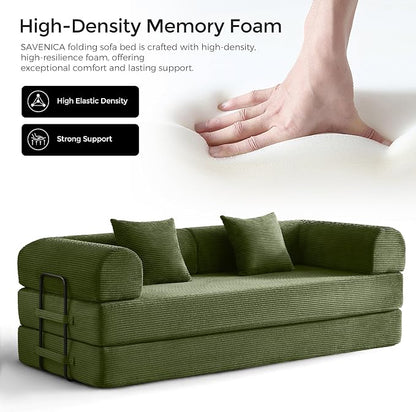 79" Convertible Sofa Bed with Fixed-Shape Frame & Removable Armrests, Modular - Image 4
