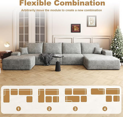 AUGOP 136" Sectional Couches for Living Room Modern Modular Sofa - Image 7