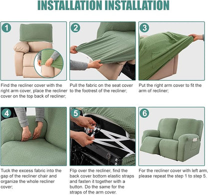 Genina Recliner Chair Cover, Stretch Reclining Chair Covers, Recliner Sofa - Image 7