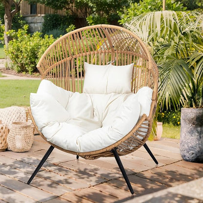 Vongrasig Outdoor Wicker Egg Chair PE Rattan Chair - Image 2