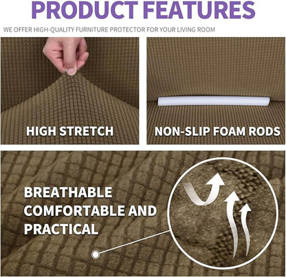 ZNSAYOTX Super Stretch Couch Cover Love Seat Sofa Covers - Image 4