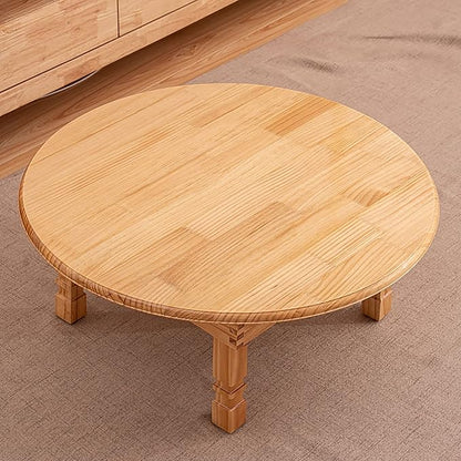 Folding Round Table, Korean Solid Wood Dining Table/Study Table/Coffee - Image 7