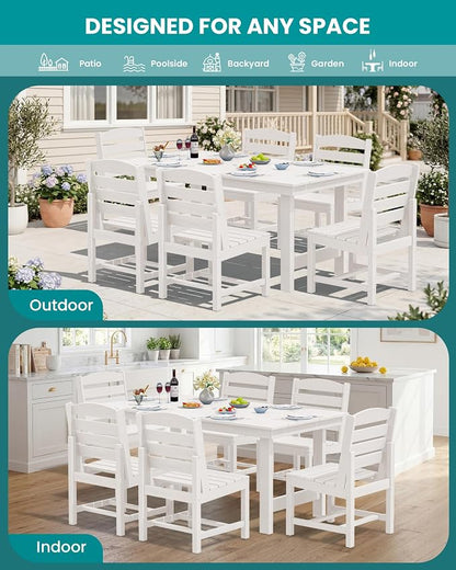 SERWALL Patio Dining Sets for 10 Person, HDPE Dining Set - Image 7