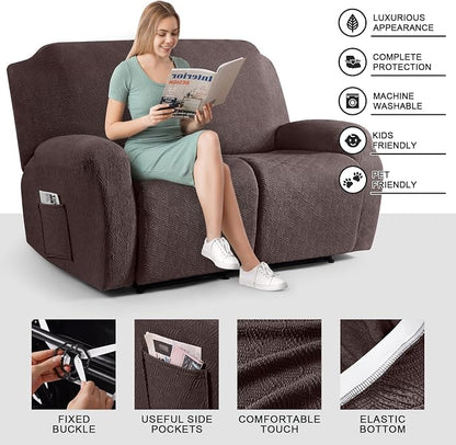Timeles Recliner Covers Extra Wide Recliner Loveseat Covers Oversized Reclining - Image 3