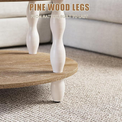 karlott Farmhouse Coffee Table, 30.3" Round Coffee Tables - Image 5