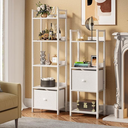 Furologee White 4 Tier Bookshelf - Image 6