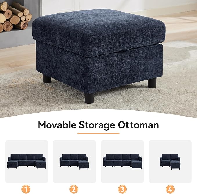 WUTUTUEE 58'' Modular Sectional Loveseat Sofa, Modern Love Seat 2 Seater Sofa - Image 7