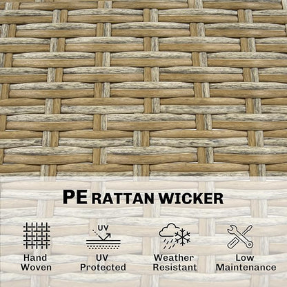 Outsunny 5 Piece Outdoor Bar Set, Wicker Outdoor High Top Table and Chairs - Image 5