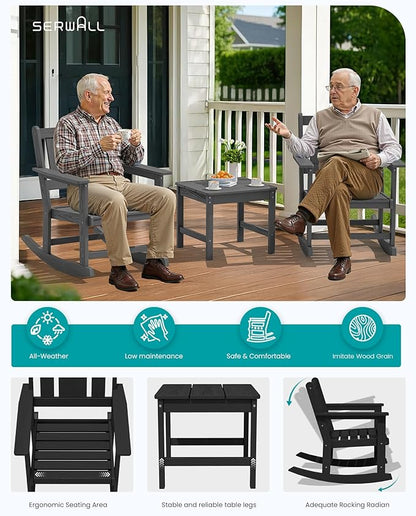 SERWALL Outdoor Rocking Chairs Set of 2 - Image 8