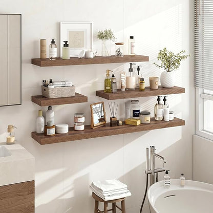 Acovy 16 Inch Floating Shelves, Wooden Shelves - Image 2