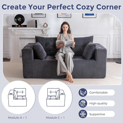 MAXYOYO Modular Sectional Sofa Couch, Loveseat Boneless Cloud Couch - Image 5