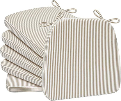 AAAAAcessories D-Shaped Chair Cushions, Machine-Washable Cover, Natural Sand by AAAAAcessories