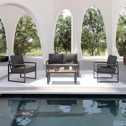 Aoxun Patio Furniture Set, 4 Piece Outdoor Patio Furniture - Image 8