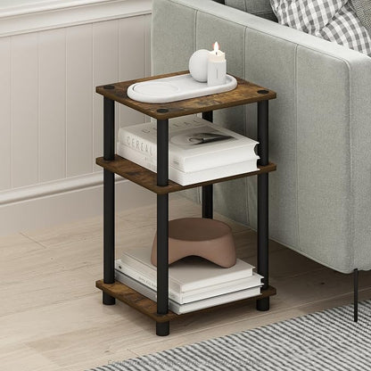 Furinno JUST Side Table, 3-Tier End Table, Open Shelves Night Stand, Bedside - Image 2