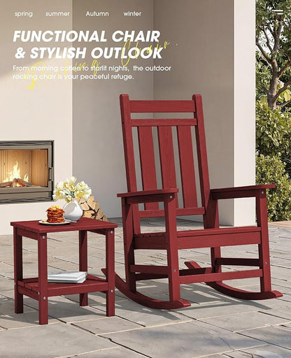 KINGYES Oversized Outdoor Rocking Chair Set of 4, All-Weather Patio Rocking - Image 9